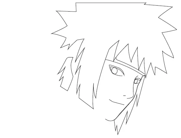 Step-3-Draw-Nose-Lips-and-Forehead-Protector-of-Minato-Namikaze