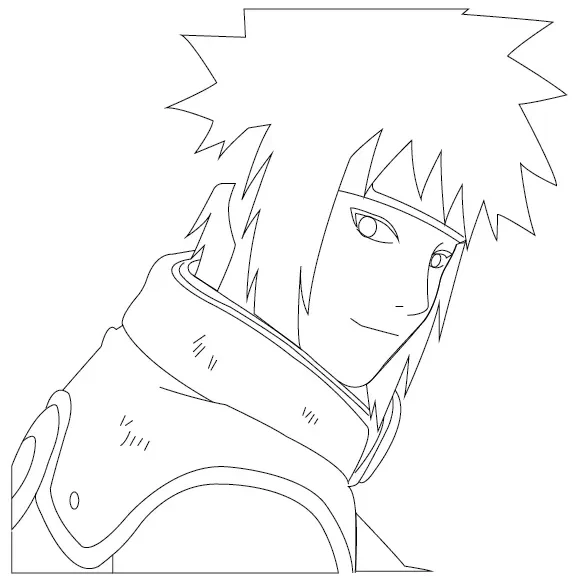 Step 5-Sketch-the-high-collor-of-Minato's-jacket