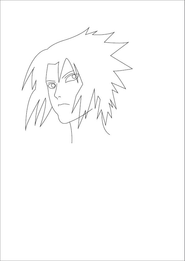 Step-03-sketch-the-facial-features-of-Sasuke