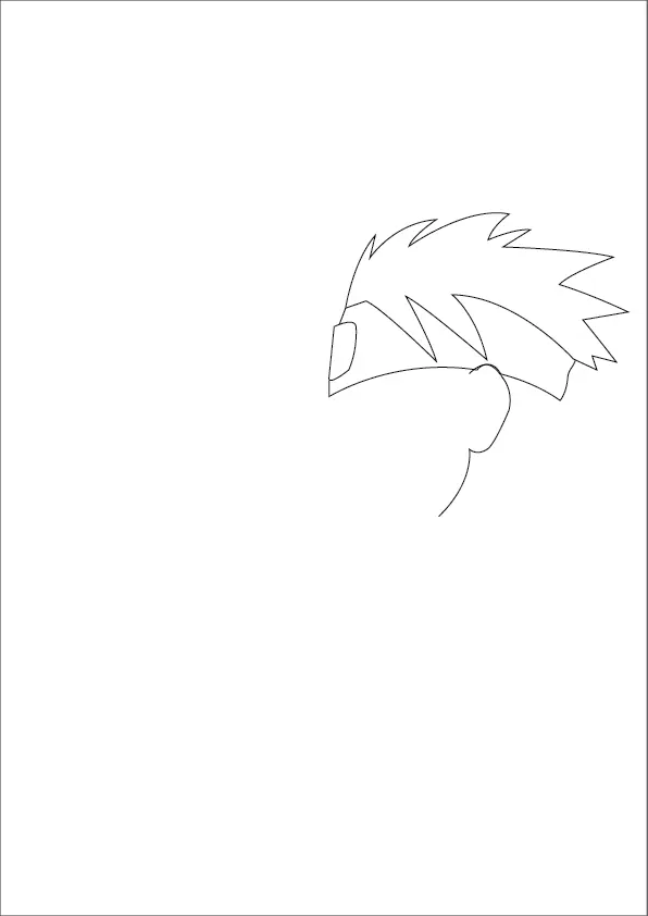 Step-2-Draw-the-headband-ear-and-jaw-of-Naruto-Uzumaki