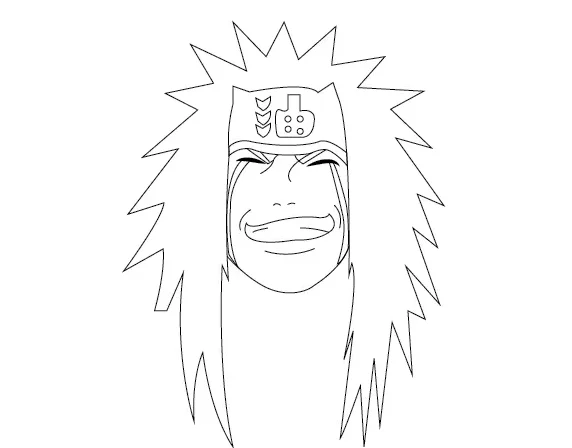 Step-3-Draw-the-face-and-features-of-Master-Jiraiya