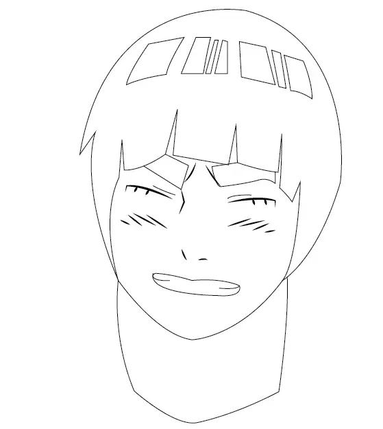 Step-4-Draw-the-Eyes-Nose-and-Lips-of-Rock-Lee-Naruto