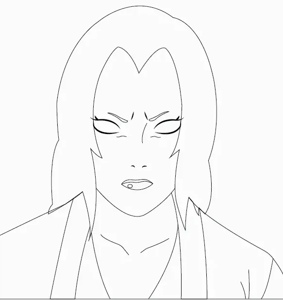 Step-8-Draw-Lips-and-Nose-of-lady-Tsunade