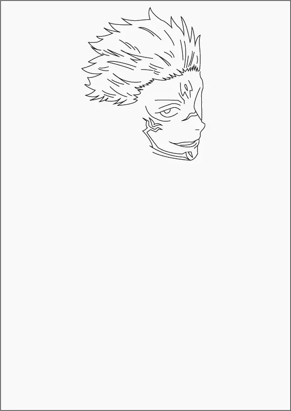 Step 03 Draw face and features Jujutsu Kaisen Manga Online