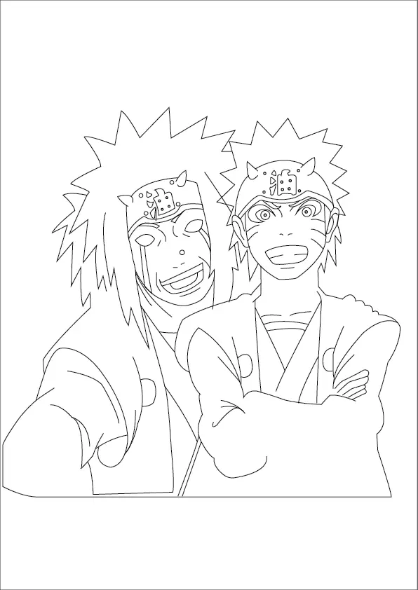 Step-06-Draw-Jiraiya’s-dress-and-hand-and-Naruto’s-hand
