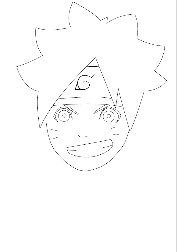 Step-3-Draw-the-face-and-facial-features-of-Boruto-Naruto