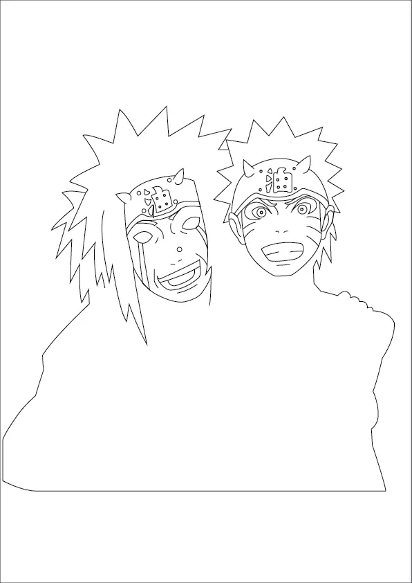Step-4-Draw-the-facial-features-of-Jiraiya-Anime