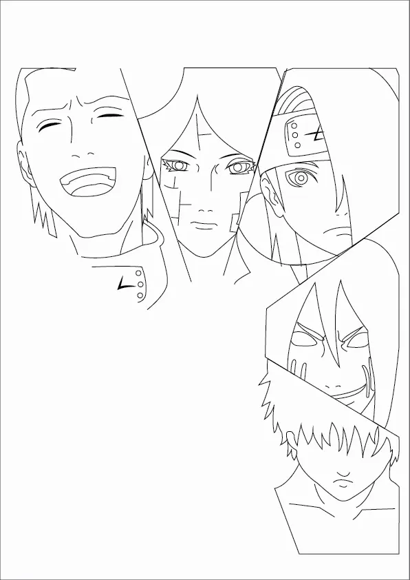 How to draw Akatsuki Cloud (Naruto) step by step, EASY 