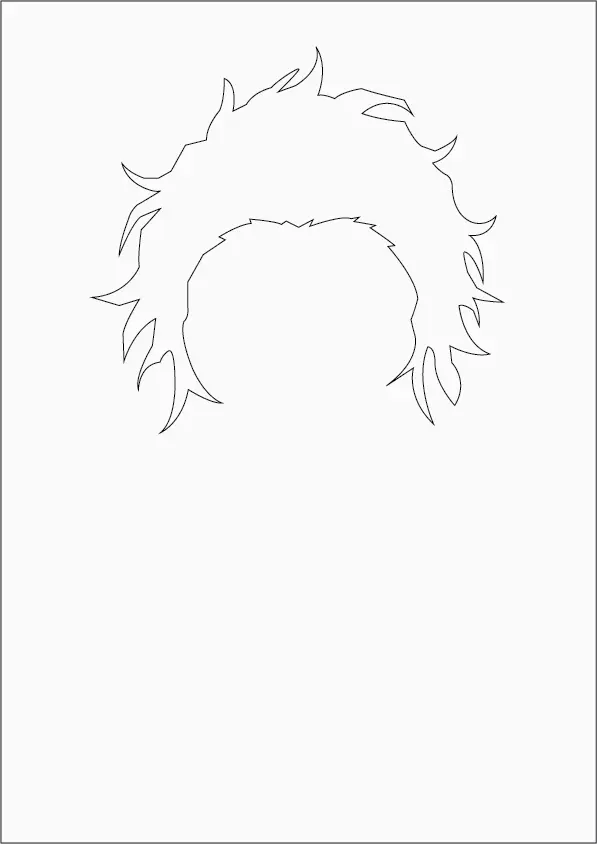 Step-01-Draw-Tanjiro’s-hair
