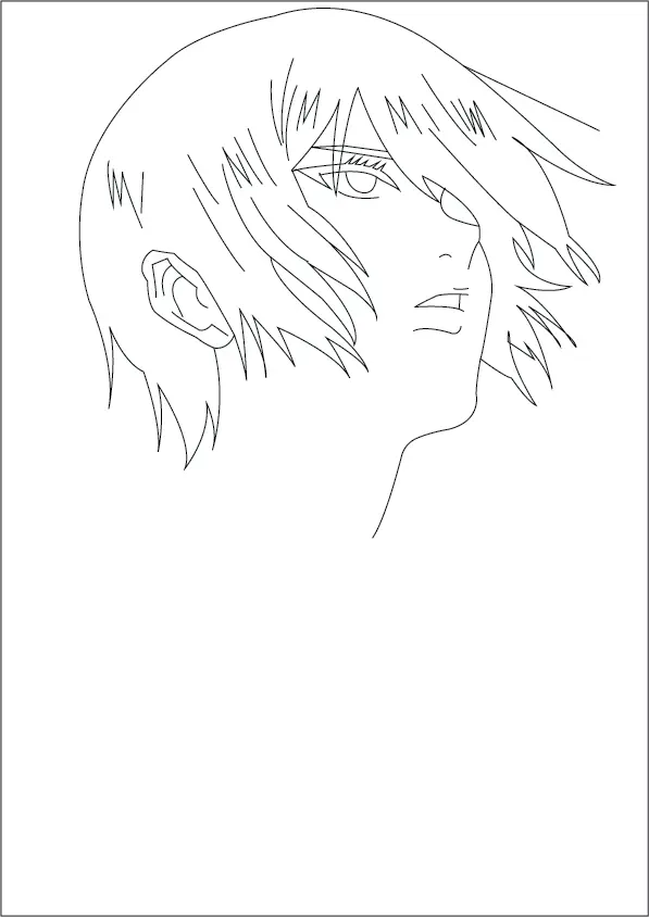 Step-03-Draw-the-Ear-face-and-features-of-Mikasa-Ackerman