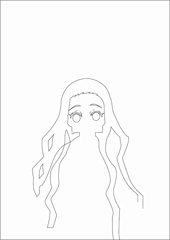 Step-2-Draw-the-hair-layer-and-eyes-of-Demon-Nezuko