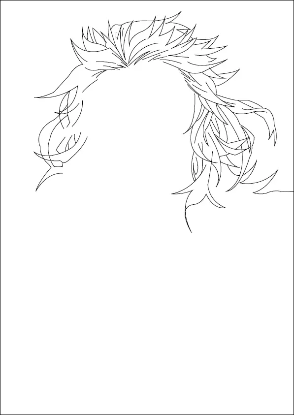 Step-02-Draw-a-more-uneven-length-of-his-hair
