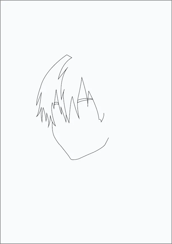 Step-02-Draw-bangs-and-the-face-of-Cute-Todoroki