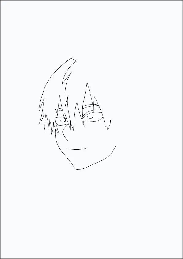 Step-03-Draw-Todoroki’s-facial-features