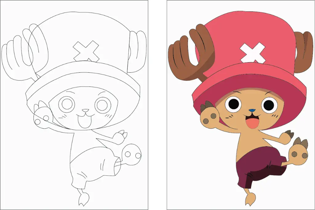 How To Draw Monster Point Chopper, Step By Step